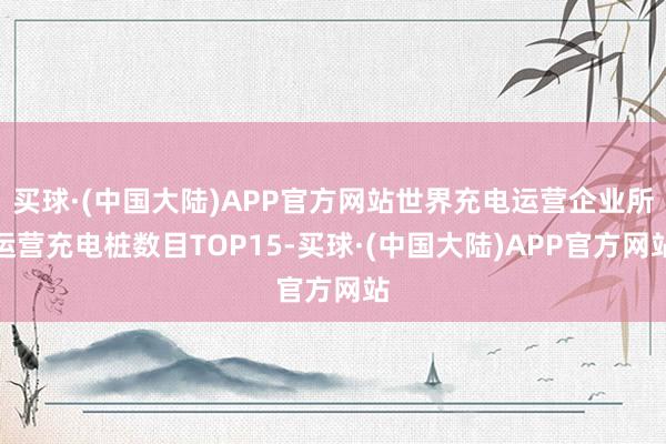 买球·(中国大陆)APP官方网站世界充电运营企业所运营充电桩数目TOP15-买球·(中国大陆)APP官方网站