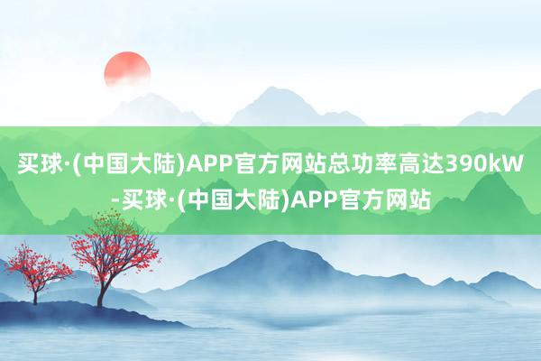 买球·(中国大陆)APP官方网站总功率高达390kW-买球·(中国大陆)APP官方网站