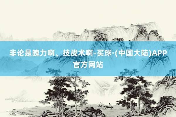 非论是魄力啊、技战术啊-买球·(中国大陆)APP官方网站