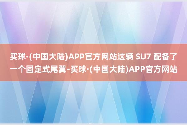 买球·(中国大陆)APP官方网站这辆 SU7 配备了一个固定式尾翼-买球·(中国大陆)APP官方网站