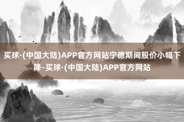 买球·(中国大陆)APP官方网站宁德期间股价小幅下降-买球·(中国大陆)APP官方网站