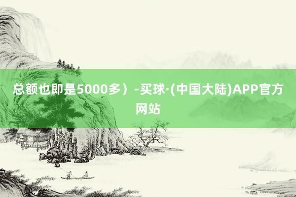 总额也即是5000多）-买球·(中国大陆)APP官方网站