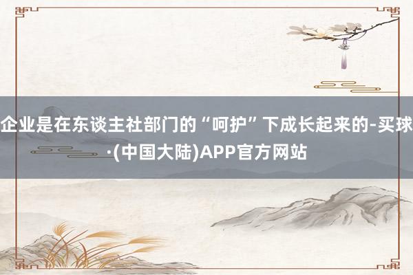 企业是在东谈主社部门的“呵护”下成长起来的-买球·(中国大陆)APP官方网站