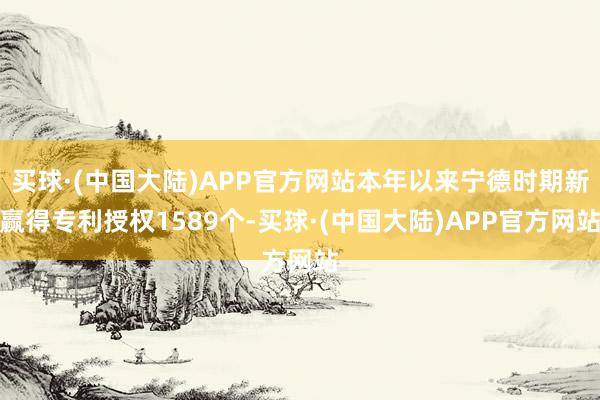 买球·(中国大陆)APP官方网站本年以来宁德时期新赢得专利授权1589个-买球·(中国大陆)APP官方网站