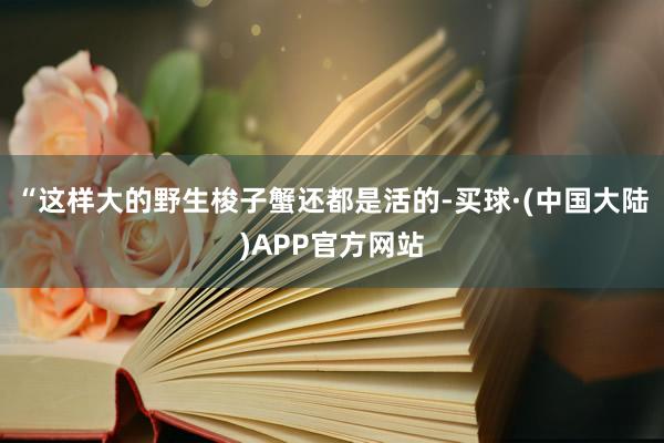 “这样大的野生梭子蟹还都是活的-买球·(中国大陆)APP官方网站