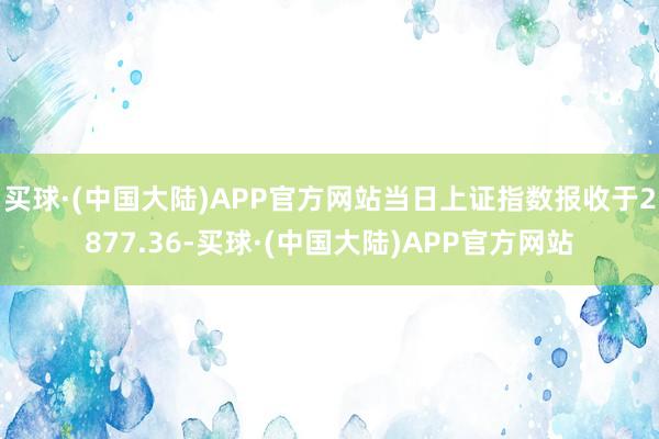 买球·(中国大陆)APP官方网站当日上证指数报收于2877.36-买球·(中国大陆)APP官方网站