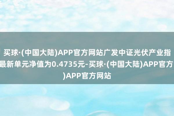 买球·(中国大陆)APP官方网站广发中证光伏产业指数A最新单元净值为0.4735元-买球·(中国大陆)APP官方网站