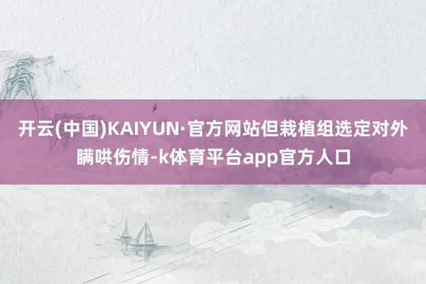 开云(中国)KAIYUN·官方网站但栽植组选定对外瞒哄伤情-k体育平台app官方人口