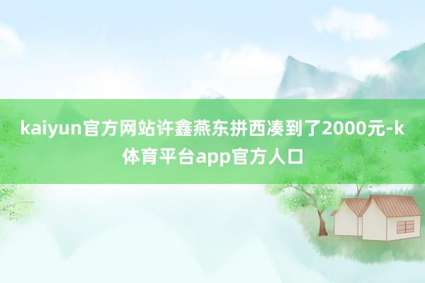 kaiyun官方网站许鑫燕东拼西凑到了2000元-k体育平台app官方人口