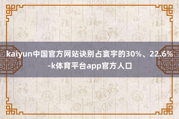 kaiyun中国官方网站诀别占寰宇的30%、22.6%-k体育平台app官方人口