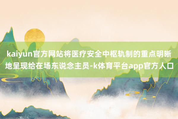 kaiyun官方网站将医疗安全中枢轨制的重点明晰地呈现给在场东说念主员-k体育平台app官方人口