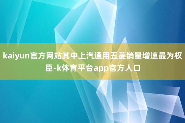 kaiyun官方网站其中上汽通用五菱销量增速最为权臣-k体育平台app官方人口